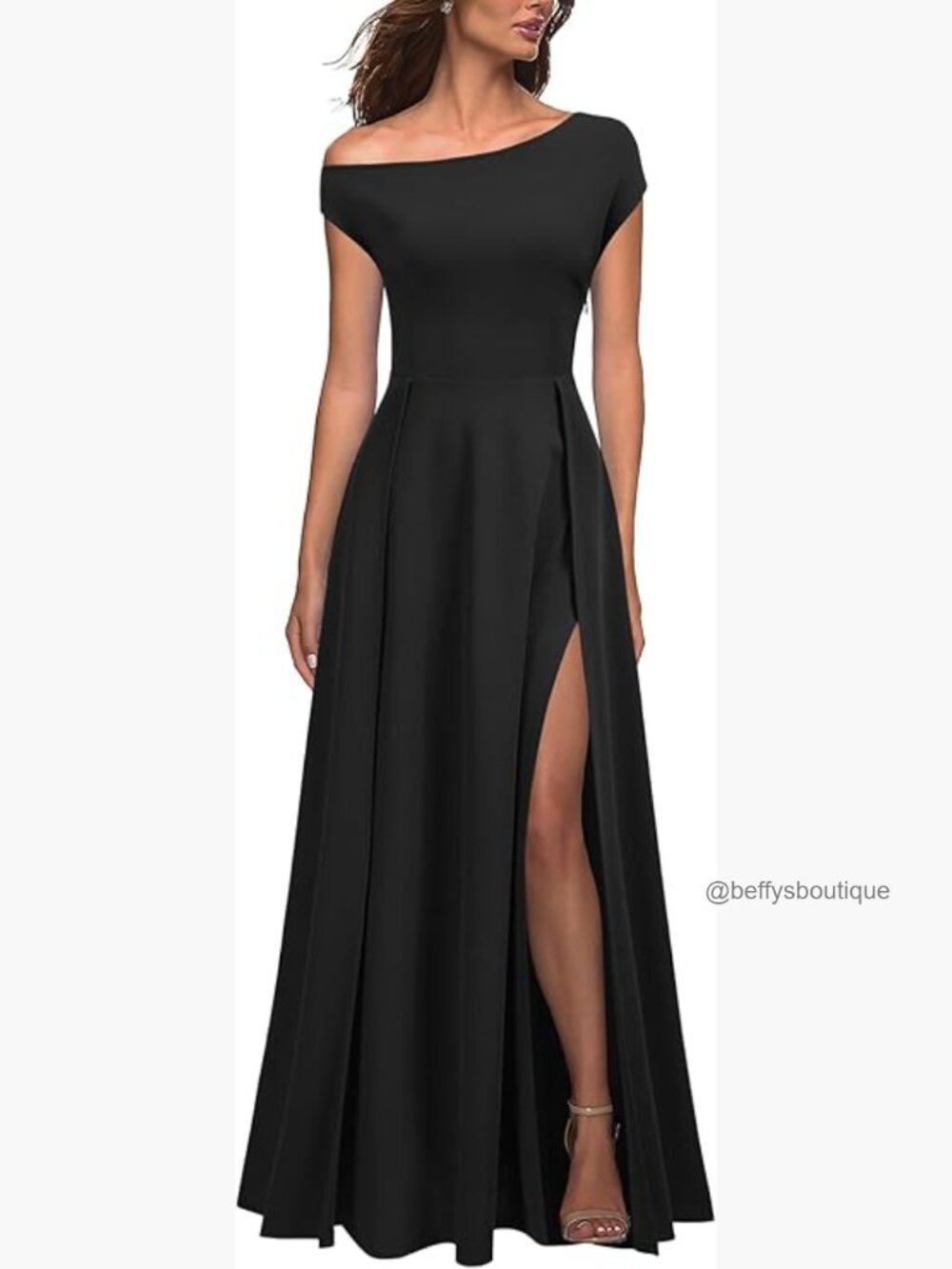One Shoulder Formal Dress Sexy Split Maxi Cocktail Party Long Dress